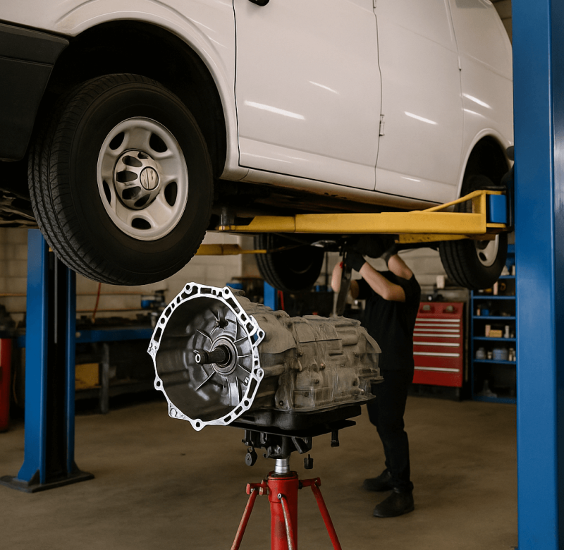 Man working on car